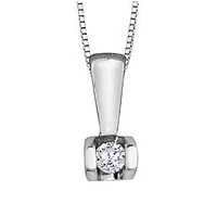 10K White Gold Diamond (0.04 ct. T.W.) Rounded Tension Necklace