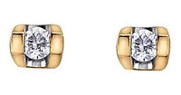 10K Yellow Gold Solitaire Diamond (0.06 ct. T.W.) Tension Studs