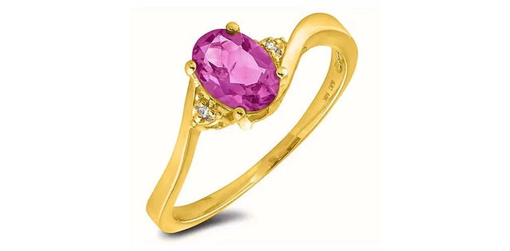 October Birthstone 0.02TW Diamond 10K Gold Ring