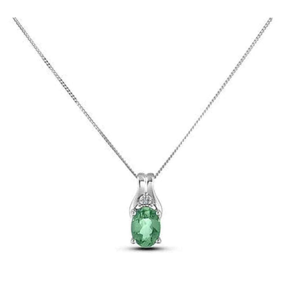 May Birthstone 0.02TW Diamond 10K Gold Pendant