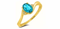 March Birthstone 0.02TW Diamond 10K Gold Ring