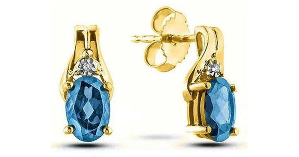 December Birthstone 0.02TW Diamond 10K Gold Earrings