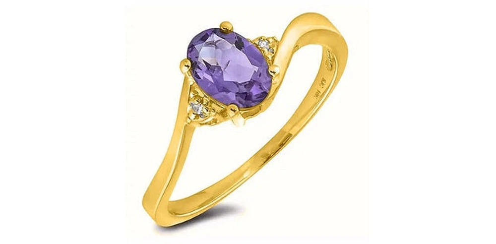 February Birthstone 0.02TW Diamond 10K Gold Ring