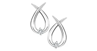 10K White Gold Solitaire Diamond (0.04 ct. T.W.) Curve Studs