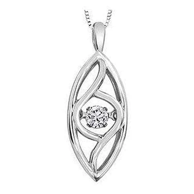 Sterling Silver Canadian Dancing Diamond (0.04 ct T.W.) Necklace