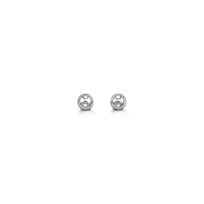 3mm Ball Studs in 14K White Gold