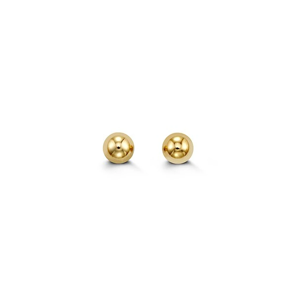 4mm Ball Studs in 14K Yellow Gold