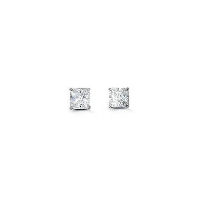 4mm 14k Gold Square CZ Studs