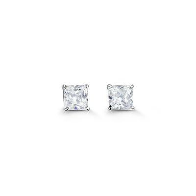 5mm 14k Gold Square CZ Studs