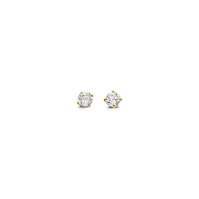 3mm 14k White Gold Round CZ Studs