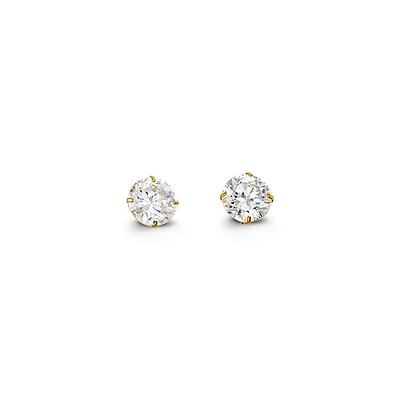 5mm 14k White Gold Round CZ Studs