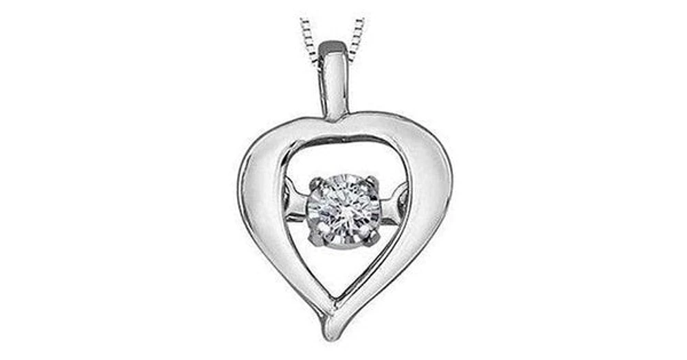 10K White Gold Pulse-Dancing Diamond (0.02 ct. T.W.)  Necklace