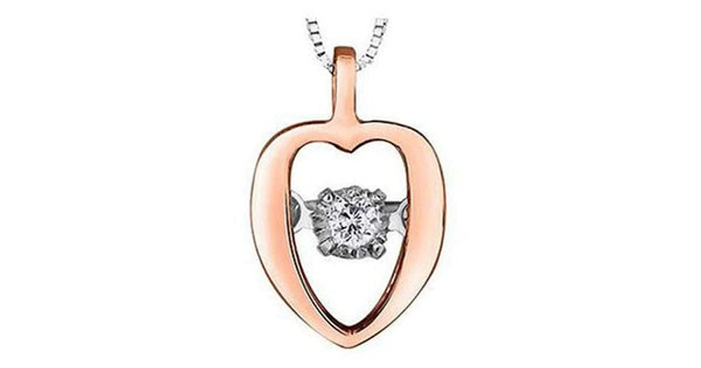 10K Rose & White Gold Pulse-Dancing Diamond (0.02 ct. T.W.)  Necklace