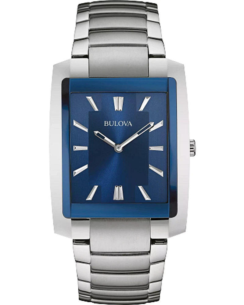 Bulova Classic Men's Square Blue Dial Watch 96A169