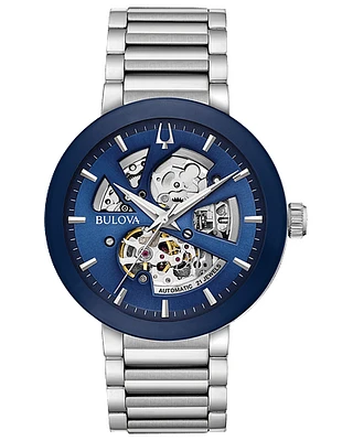 Bulova Futuro Men's Automatic Blue Dial Skeleton Watch 96A204