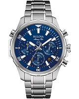 Bulova Marine Star Men's Special Edition Silver-tone Blue Dial Watch 96B25