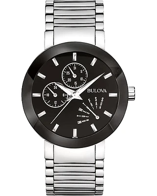 Bulova Futuro Men's Black Dial Modern Stainless Steel Watch 96C105