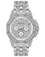 Bulova Octava Silver-tone Diamond Crystal Watch 96C134