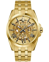 Bulova Shutton Automatic Gold Skeleton Dial Men's Watch 97A162