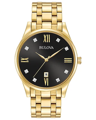 Bulova Surveyor Men's Gold Diamonds Watch 97D108