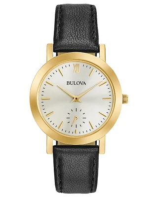 Bulova Women's Classic Gold-Tone Leather Watch 97L159