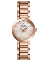 Bulova Maquina Women's Rose Gold Diamond Watch 97P132