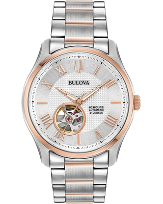 Bulova Wilton Men's Automatic Silver Dial Two-tone Watch 98A213