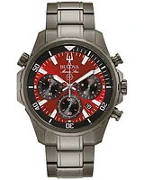 Bulova Marine Star Men's Chronograph Grey IP Watch 98B350