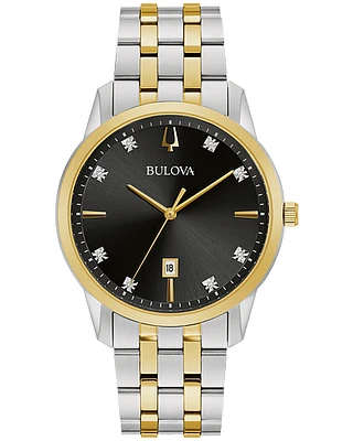 Bulova Men's Sutton Diamond Accent Two-Tone Watch 98D165