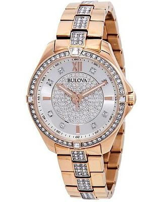 Bulova Women's Rose Gold-tone Crystal AccentWatch/98L229