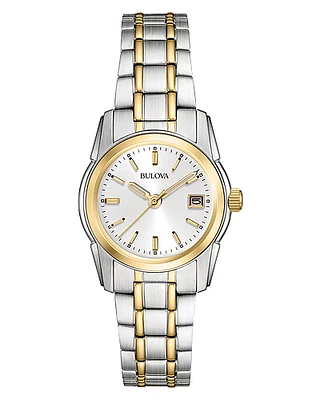 Bulova Classic Women's Gold Two-Tone Silver Dial Watch 98M105