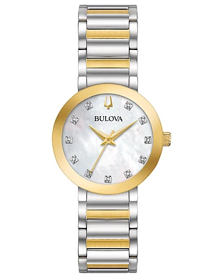 Bulova Futuro White Mother'of-Pearl Dial Dimonds Watch 98P180