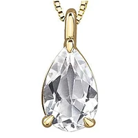 10K Yellow Gold White Topaz Necklace