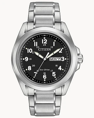 Citizen Eco-Drive Garrison  Silver-Tone Watch ( Model AW0050-82E)