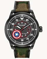 Citizen Eco-Drive Captain America Black-Tone Watch (Model AW1367-05W)