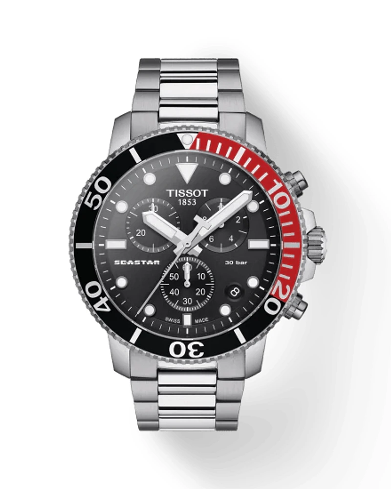 TISSOT SEASTAR 1000 QUARTZ CHRONOGRAPH -  BLACK DIAL - T12041711