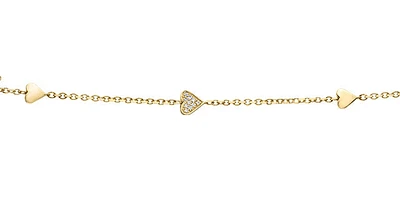 0.05 ct T.W. Heart Diamond Station Gold Bracelet