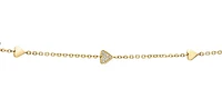 0.05 ct T.W. Heart Diamond Station Gold Bracelet