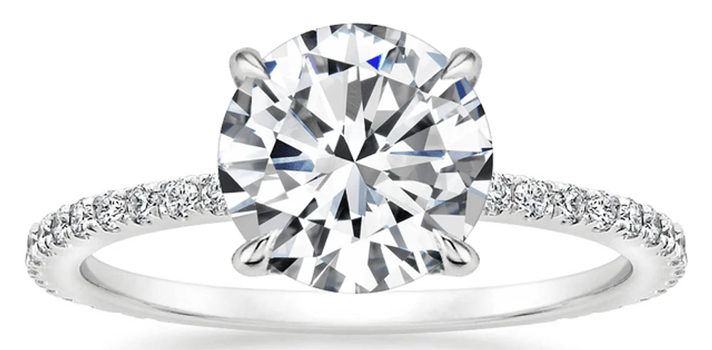 0.62 ct T.W.-18K White Gold Round Diamond Engagement