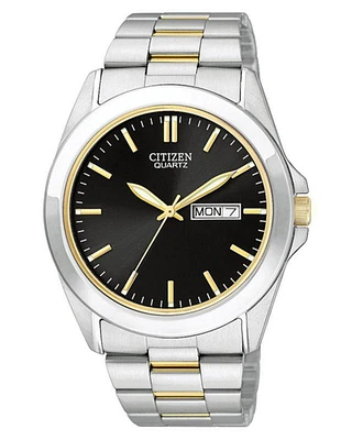 Citizen Quartz Two-Tone Watch with Black Dial (Model BF0584-56E)