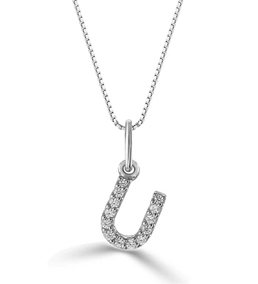 0.05 ct T.W. Diamonds "U" Initial Pendant in 10K White Gold