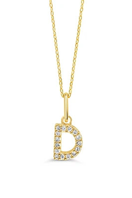 0.05 ct T.W. Diamonds "D" Initial Pendant in 10K Gold