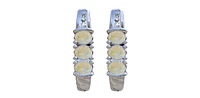 October Opal & Diamond 3-stone Stud Earrings in White Gold