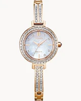 Citizen Eco-Drive Silhouette Crystal Gold-Tone Watch (Model EM0863-53D)