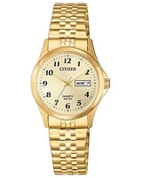 Citizen Quartz Gold-Tone Watch with Silver Dial (Model EQ2002-91P)