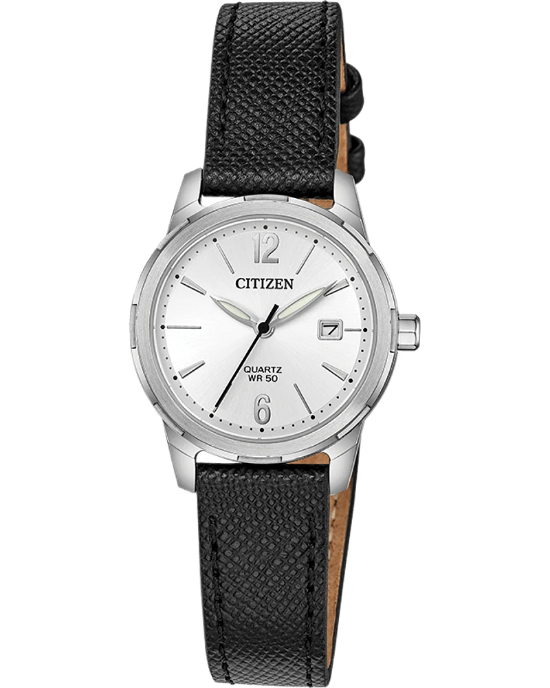 Citizen Quartz Strap Watch with Silver-Tone Dial (Model EU6070-01A)