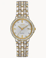 Citizen Eco-Drive® Silhouette Crystal Two-tone Watch (Model EW2344-57A)