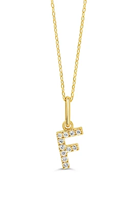 0.05 ct T.W. Diamonds "F" Initial Pendant in 10K Gold