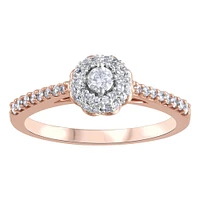 0.08 ct T.W. Double Halo Rose & White Gold Ladies Ring