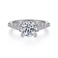 Gabriel & Co-14K White Gold Round Diamond Engagement Ring